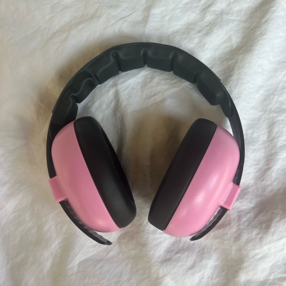 Pink and Black Over-Ear Headphones Baby Banz
